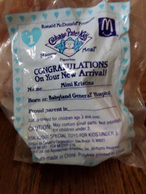 NEW 1994 Cabbage Patch Kids #1 McDonalds Happy Meal Toy MIMI KRISTINA SEALED